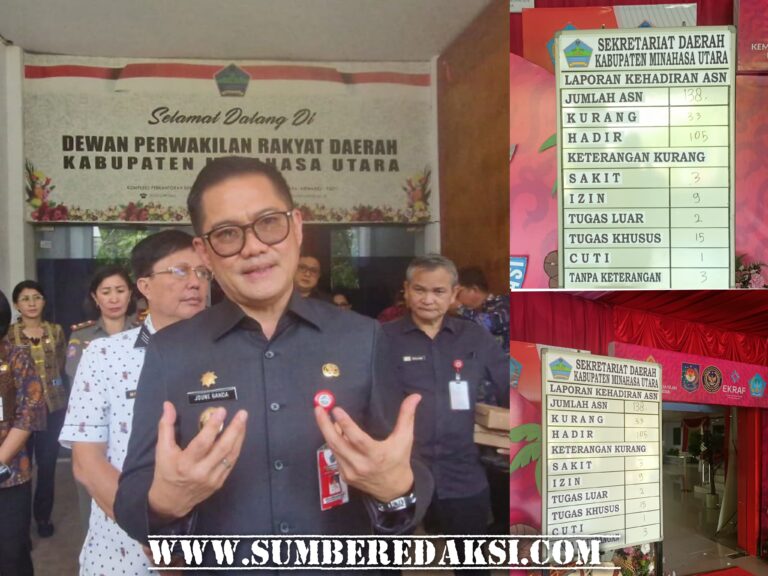 Tingkatkan Kedisiplinan ASN, Pemkab Minut Pasang Papan Rekapitulasi Kehadiran di Lobby Kantor Bupati 
