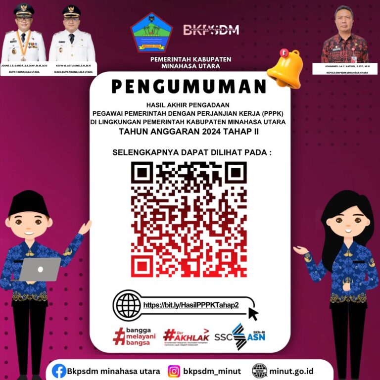 Inilah Pengumuman Dari Pemkab Minut Terkait Hasil Akhir Seleksi PPPK Tahap II 2024