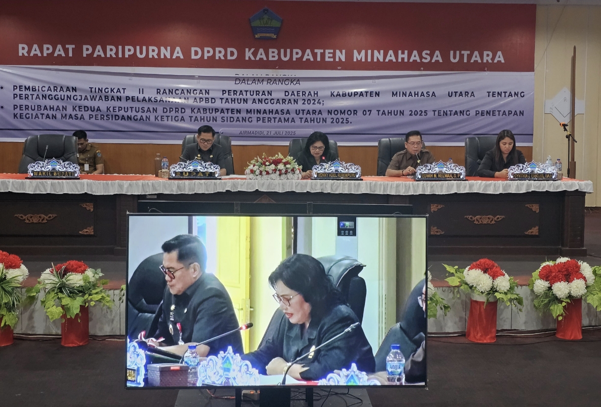DPRD Minut Paripurna Pembahasan Ranperda Pelaksanaan APBD 2024 