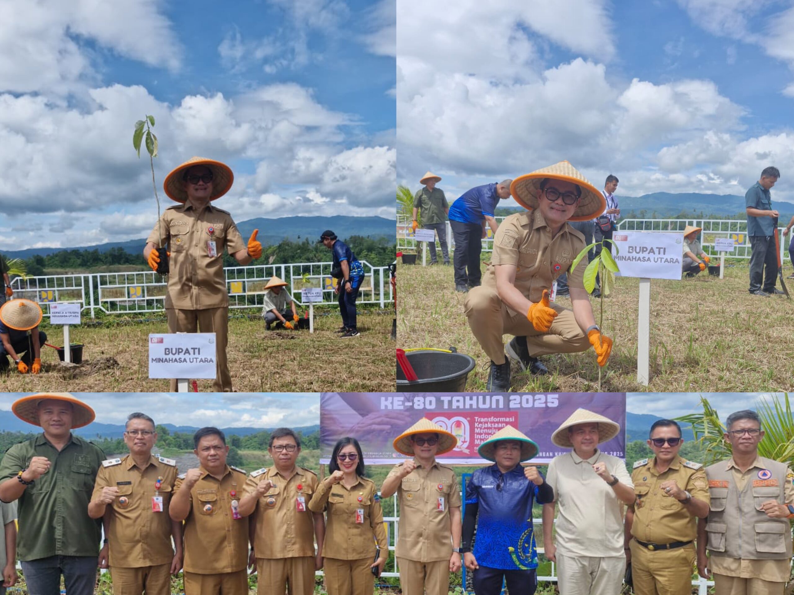 Bupati Joune Ganda Hadiri Aksi Penanaman Pohon Dalam Rangka Kegiatan Peduli Lingkungan Bersama Kejari Minut di Bendungan Kuwil Kawangkoan 