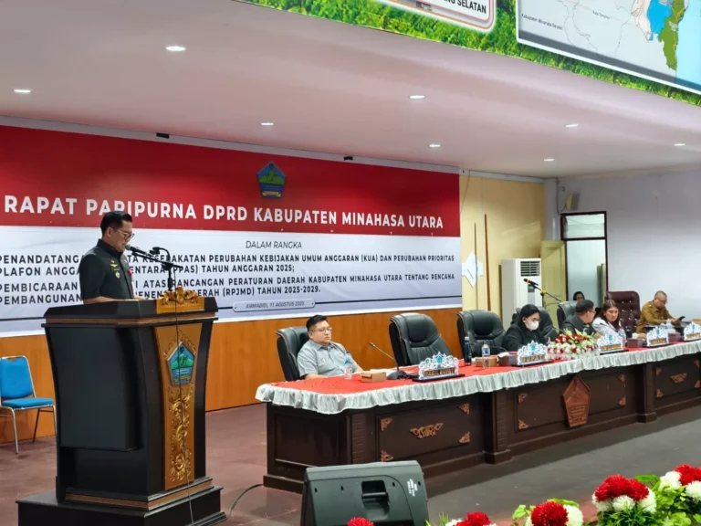 Ranperda RPJMD Tahun 2025-2029 di Setujui Lima Fraksi DPRD Minut 