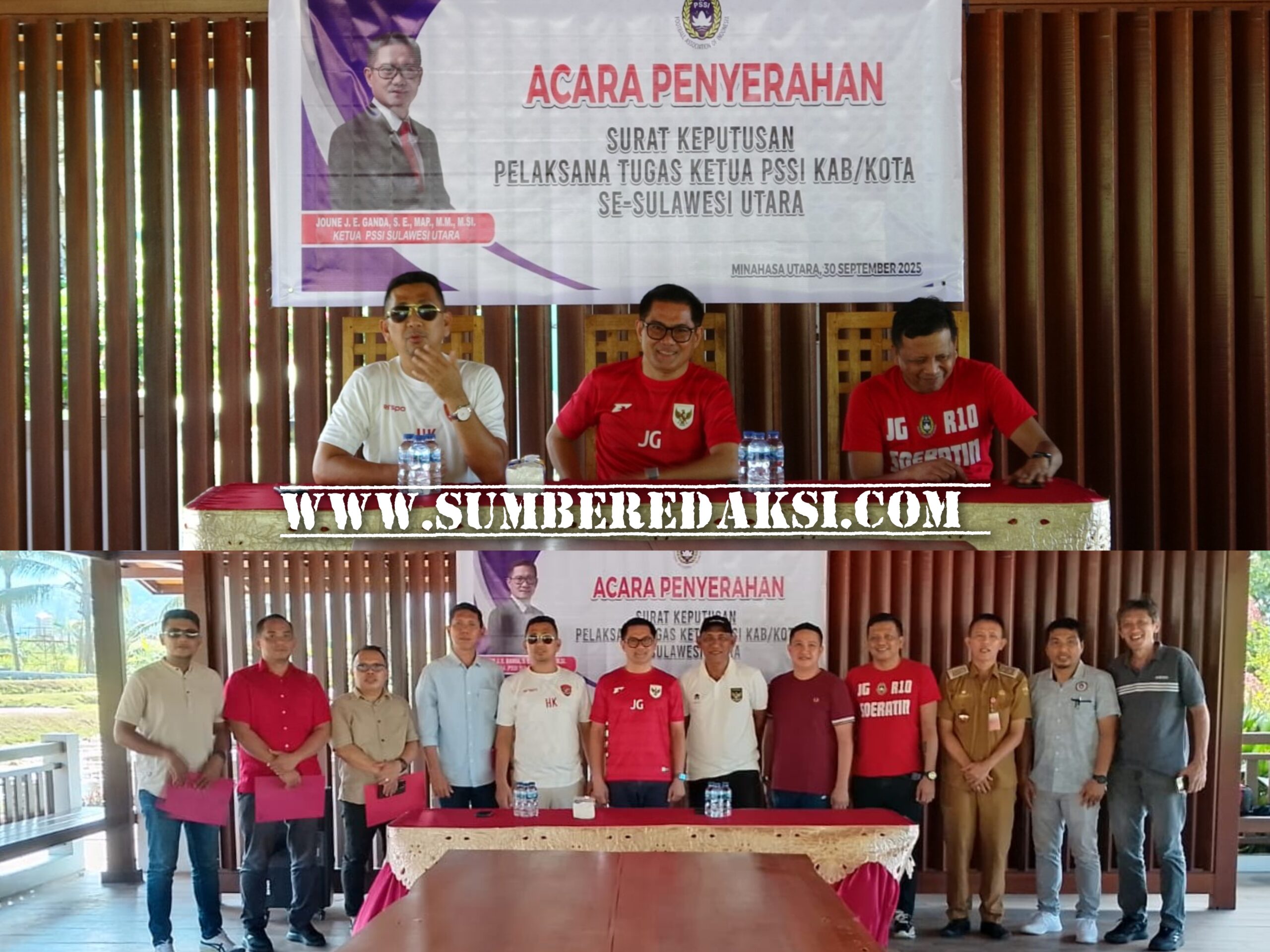 Ketua Asprov Sulut Joune Ganda Serahkan 7 SK Plt Ketua Askab – Askot 