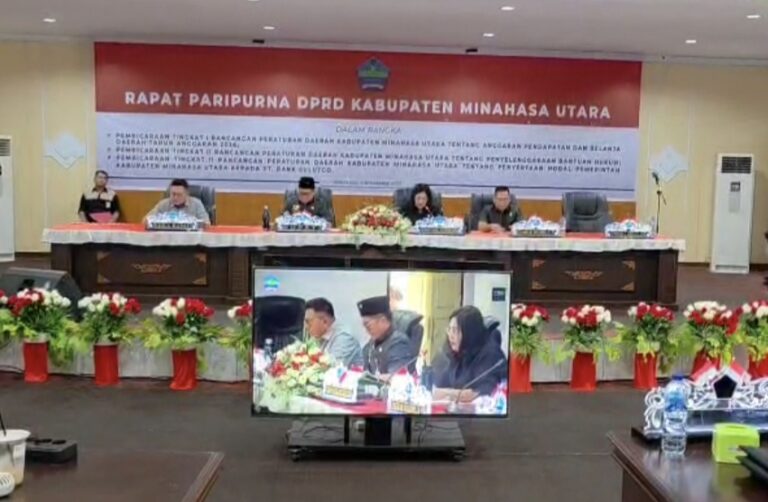 DPRD Minut Gelar Rapat Paripurna Pembahasan Tiga Agenda Penting Terkait pembangunan dan Tata Kelola Keuangan Daerah