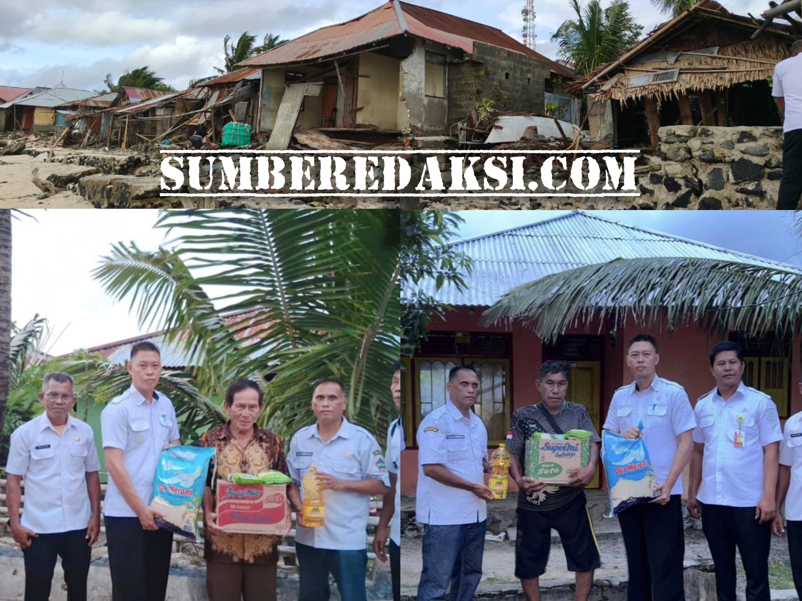 Gercep, Bupati Joune Ganda Memberikan Perhatian dan Membantu Korban Bencana di Pulau Gangga Likupang Barat 