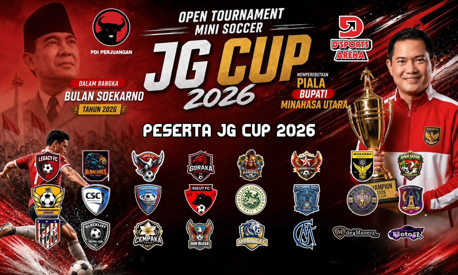 ​Semarak Bulan Bung Karno, Open Turnamen Mini Soccer JG Cup 2026 Siap Digelar 