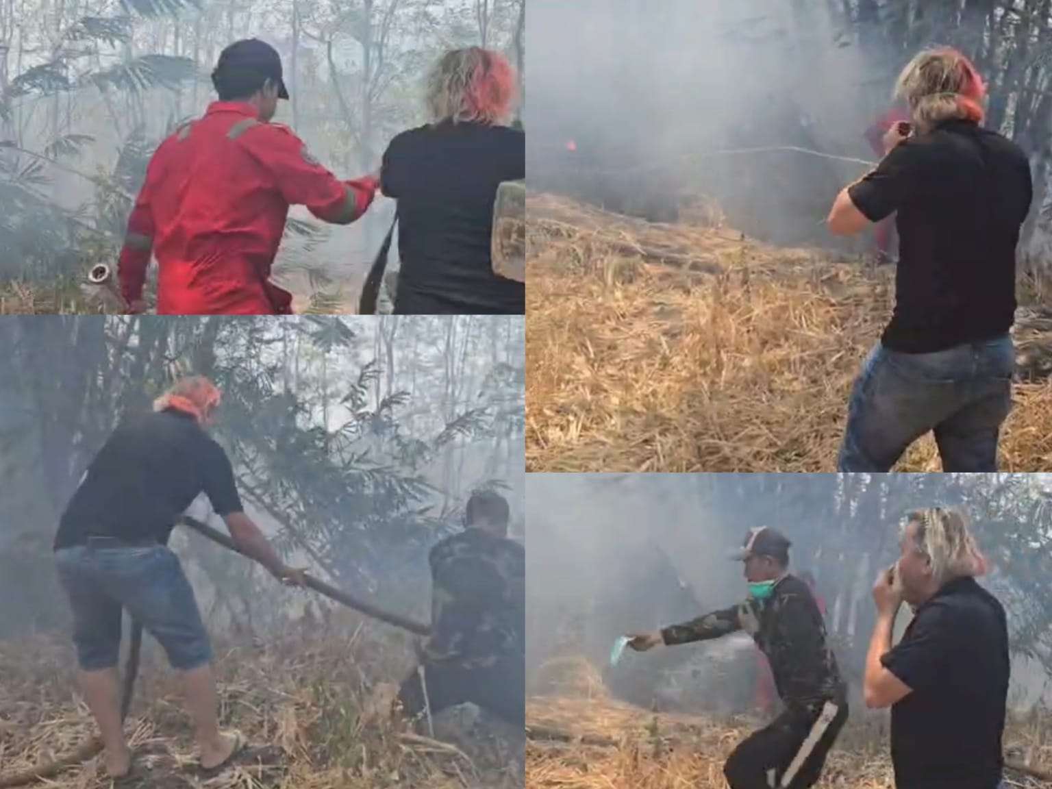 Aktivis William Luntungan Turun Langsung Jadi Tim Gabungan Ikut Padamkan Sijago Merah dibawah Gunung Kaki Klabat